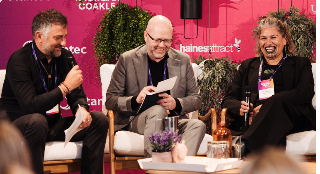 Three people speaking at Futurespace 2025