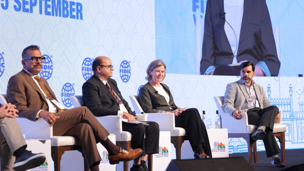 Penny Kneebone on a panel in India